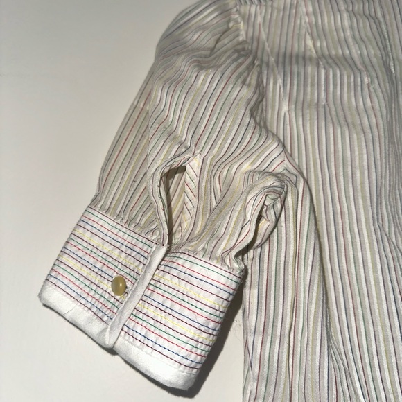 Marc Jacobs (Unworn) Sheer Blouse w/ Delicate Multi-colored Pinstripes Gorgeous! - Picture 8 of 12